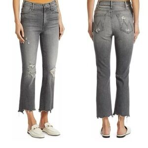 Mother Denim The Hustler Crop Step Chew Jeans In Scene Of The Crime Size 27